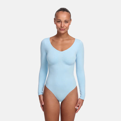 Bodysuit Sculpting Shapewear Longsleeve mit String