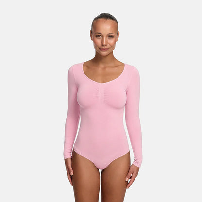 Bodysuit Sculpting Shapewear Longsleeve mit String