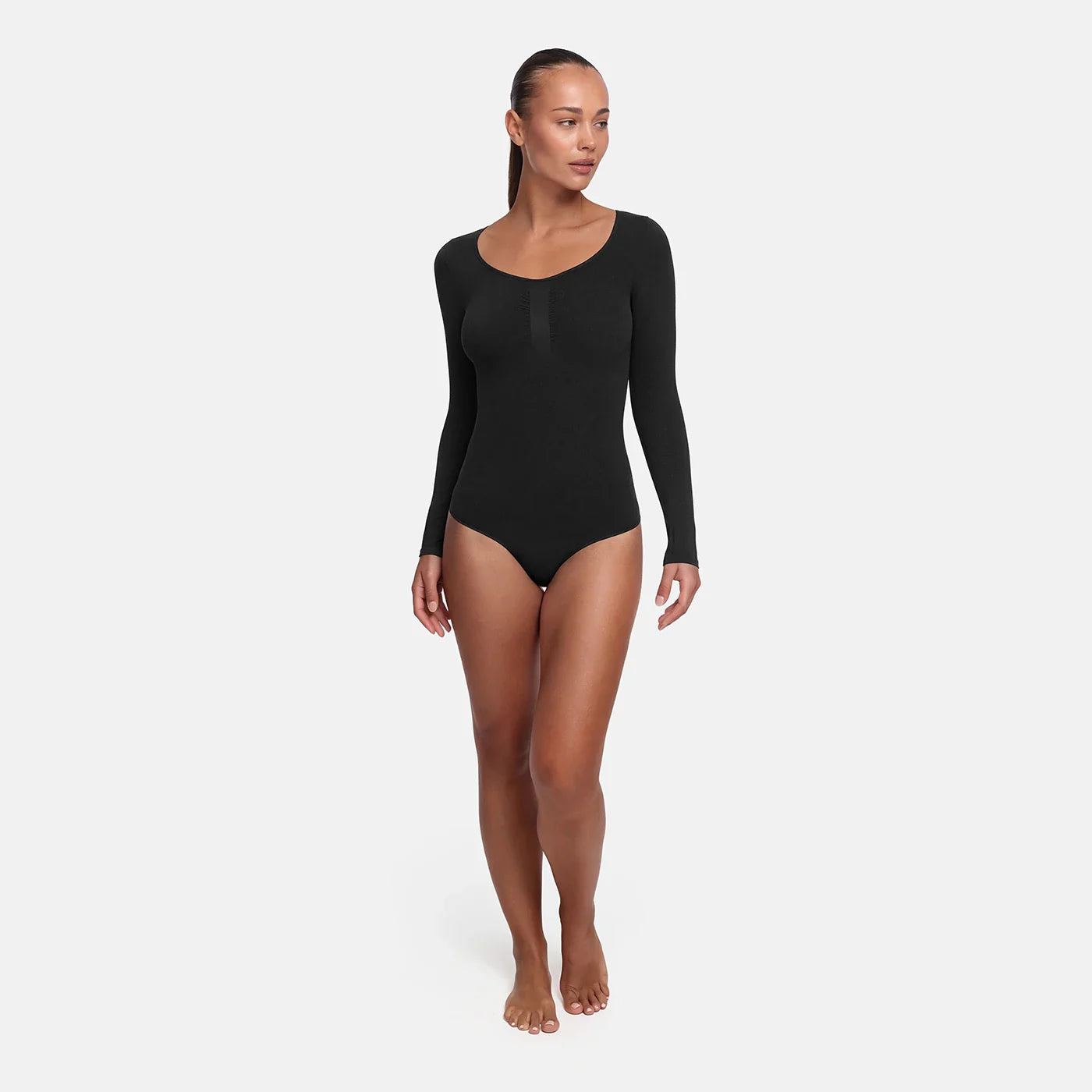 Bodysuit Sculpting Shapewear Longsleeve mit String
