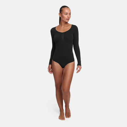Bodysuit Sculpting Shapewear Longsleeve mit String