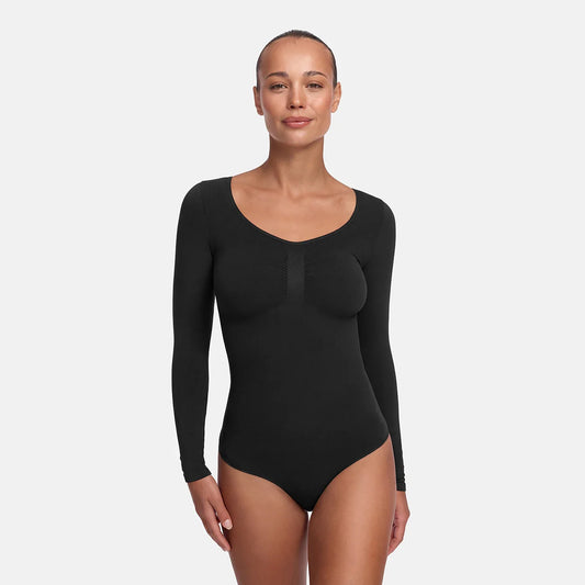 Body sculpting shapewear lange mouwen met string