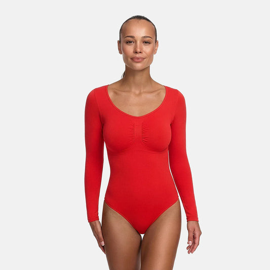 Body sculpting shapewear lange mouwen met string