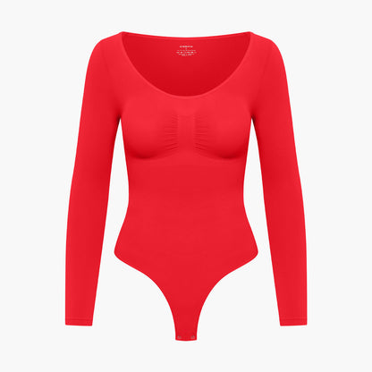 Bodysuit Sculpting Shapewear Longsleeve mit String