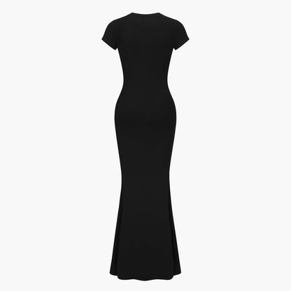 Ribbed T-Shirt Maxikleid