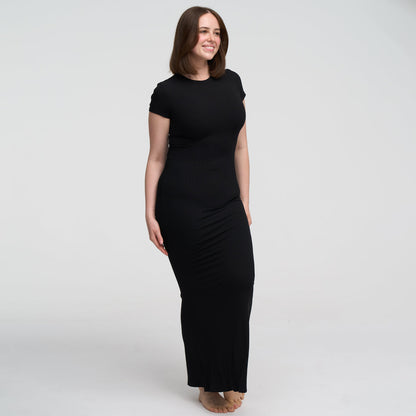 Ribbed T-Shirt Maxikleid