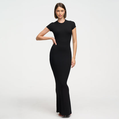 Ribbed T-Shirt Maxikleid