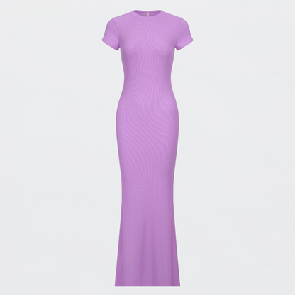 Ribbed T-Shirt Maxikleid