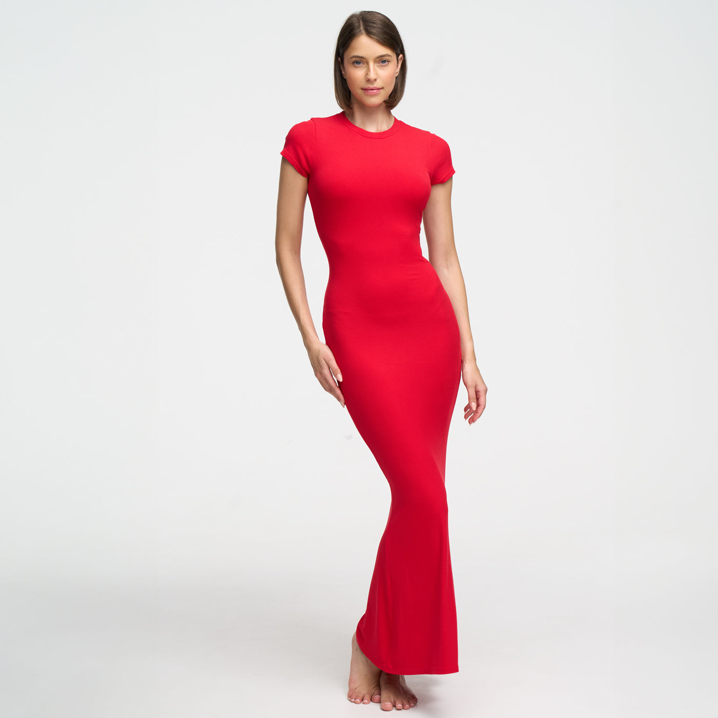 Ribbed T-Shirt Maxikleid