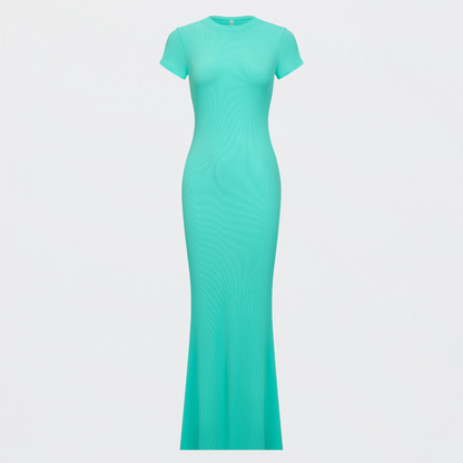 Ribbed T-Shirt Maxikleid