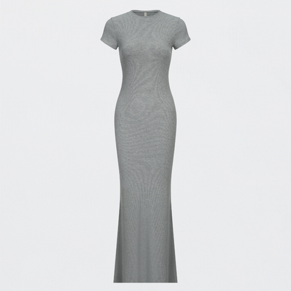 Ribbed T-Shirt Maxikleid