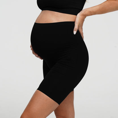 Seamless Umstandsshorts mit hohem Bund