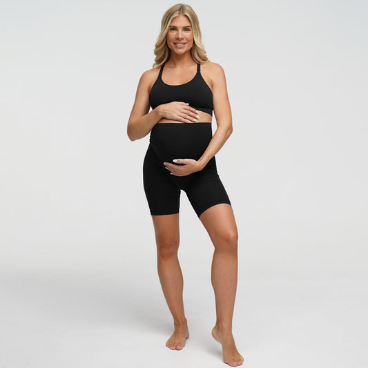 Seamless Umstandsshorts mit hohem Bund