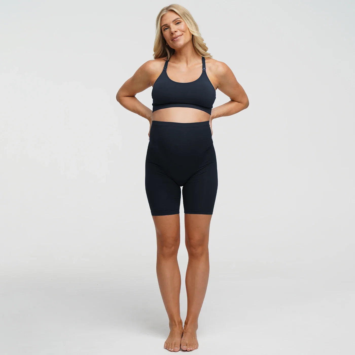 Seamless Umstandsshorts mit hohem Bund
