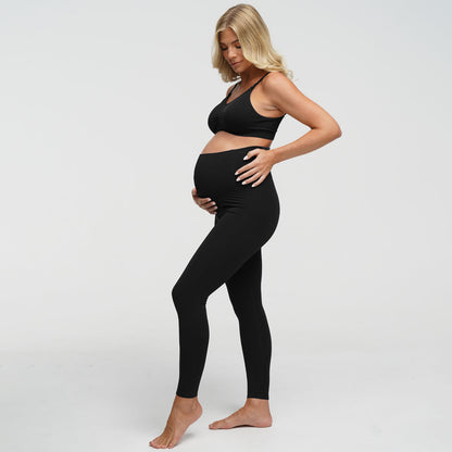 Seamless Umstandsleggings mit hohem Bund