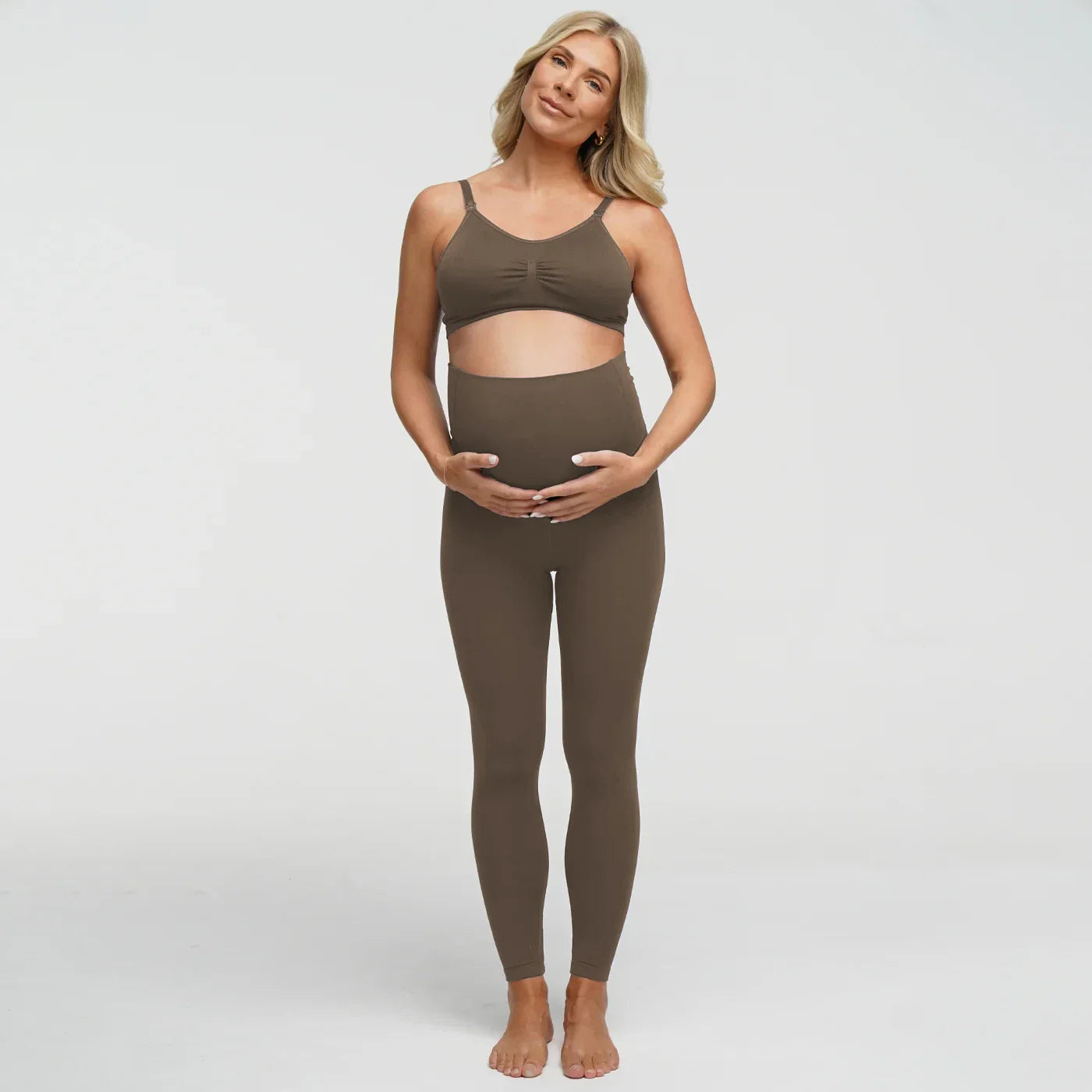 Seamless Umstandsleggings mit hohem Bund