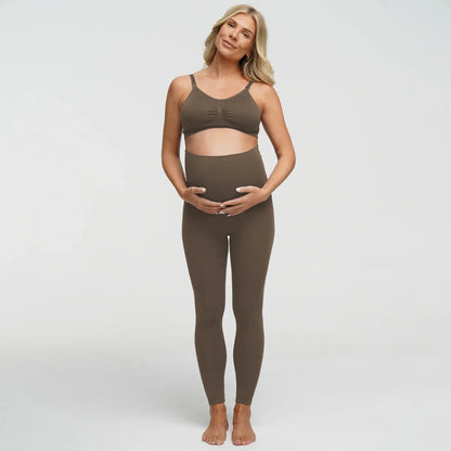 Seamless Umstandsleggings mit hohem Bund