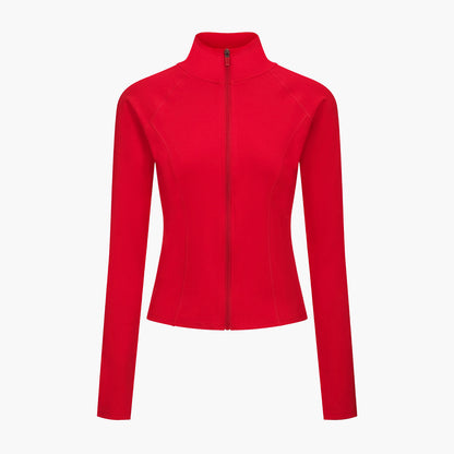 Cotton Body Fitted Zipper Jacke