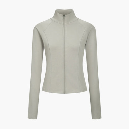 Cotton Body Fitted Zipper Jacke