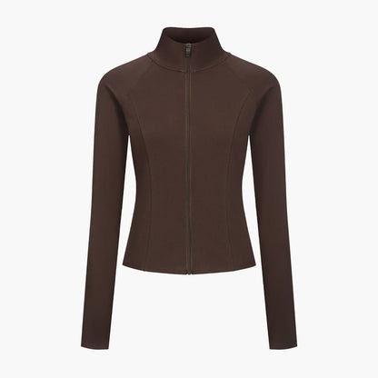 Cotton Body Fitted Zipper Jacke