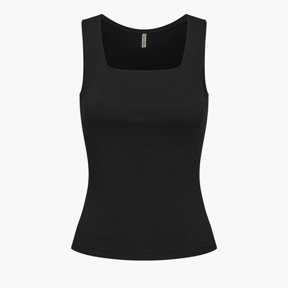 Cotton Tanktop mit eckigem Ausschnitt